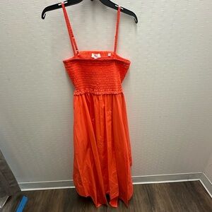 ALC Vibrant Orange Smocked Dress